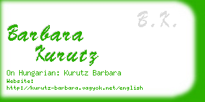 barbara kurutz business card